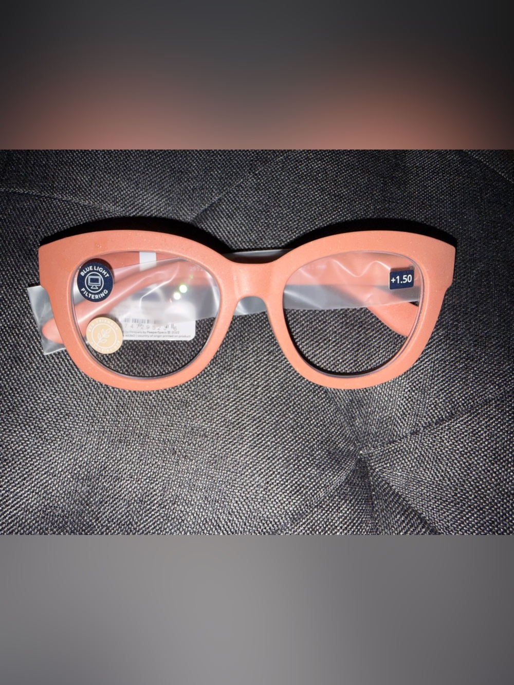 Women's PEEPERS Blue Light Reading Glasses - Coral Peach Frame +1.50